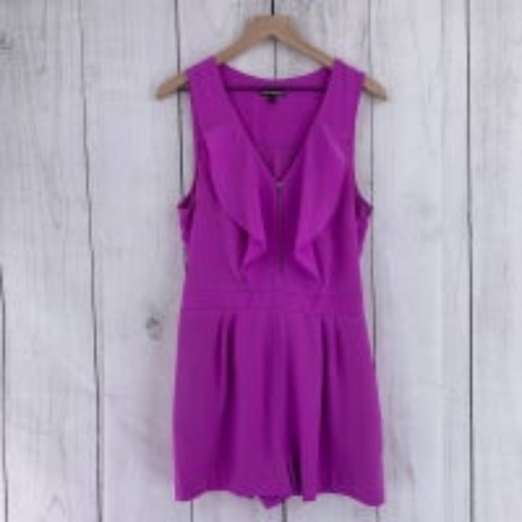 Express sleeveless Ruffled Front Romper with Zipper - Picture 1 of 3